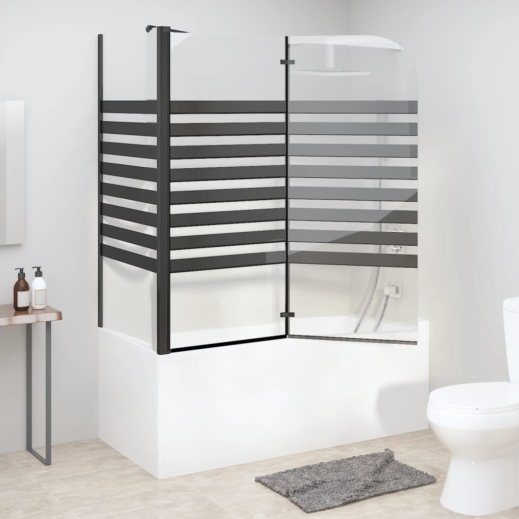 vidaXL Cabine de douche à rayures 120x68x130 cm Verre trempé
