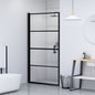 vidaXL Porte de douche 100x178 cm Verre trempé demi-dépoli Noir