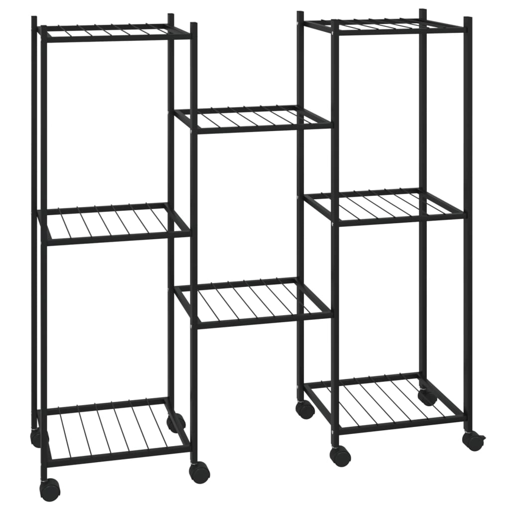 vidaXL Jardinière avec roues 83x25x83,5 cm Noir Fer