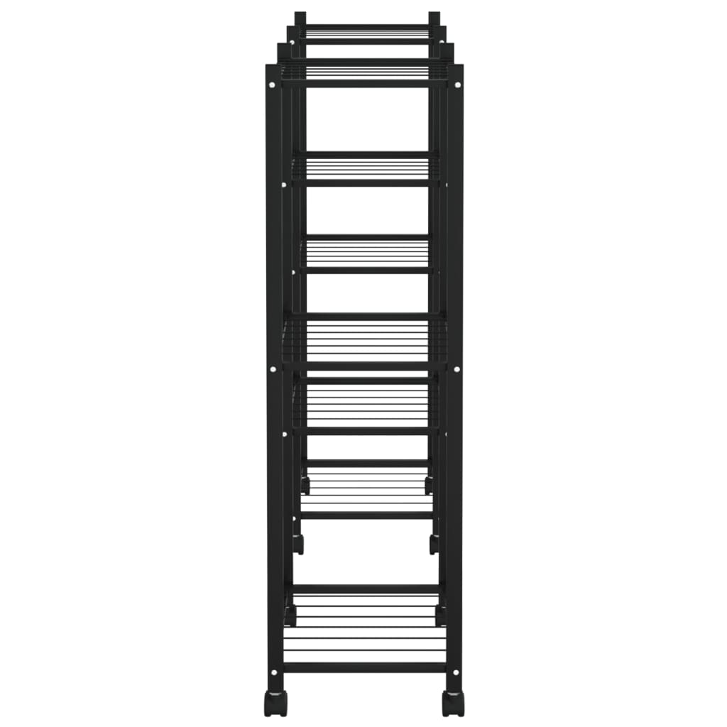 vidaXL Jardinière avec roues 83x25x83,5 cm Noir Fer