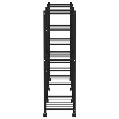 vidaXL Jardinière avec roues 83x25x83,5 cm Noir Fer