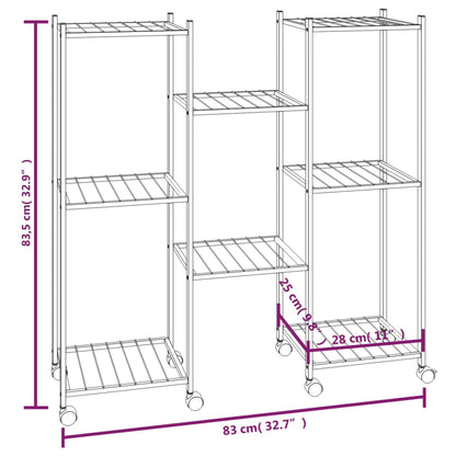 vidaXL Jardinière avec roues 83x25x83,5 cm Noir Fer