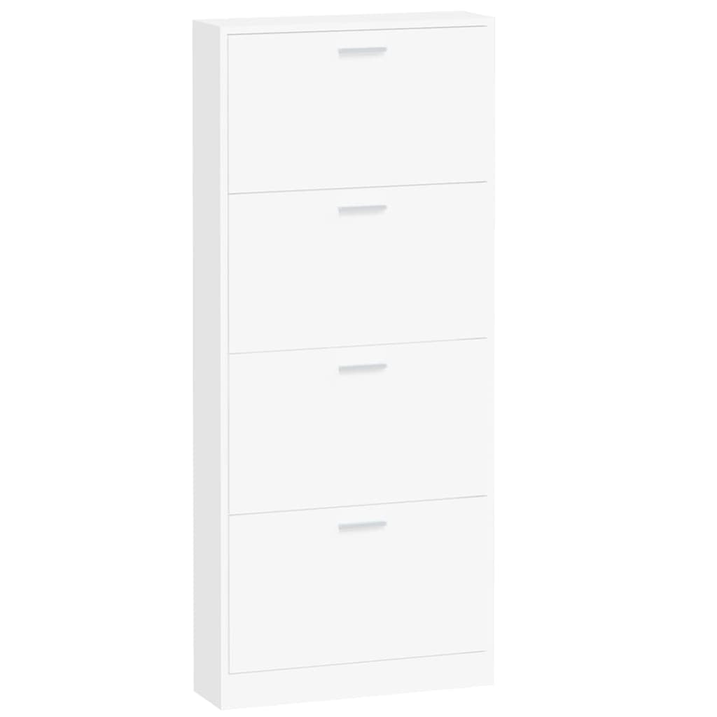 vidaXL Armoire à chaussures Blanc 59x17x150 cm Bois d'ingénierie