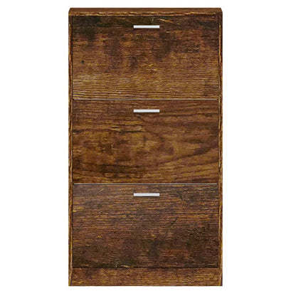 vidaXL Armoire à chaussures Chêne fumé 59x17x108 cm Bois d'ingénierie
