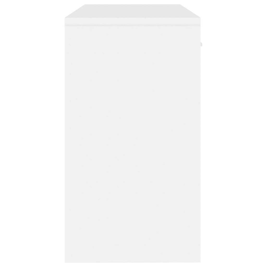 vidaXL Bureau avec tiroir et armoire Blanc brillant 100x40x73 cm