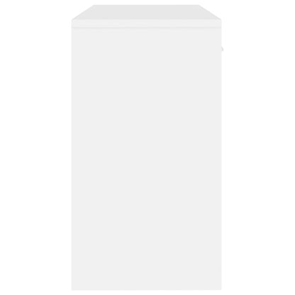 vidaXL Bureau avec tiroir et armoire Blanc brillant 100x40x73 cm