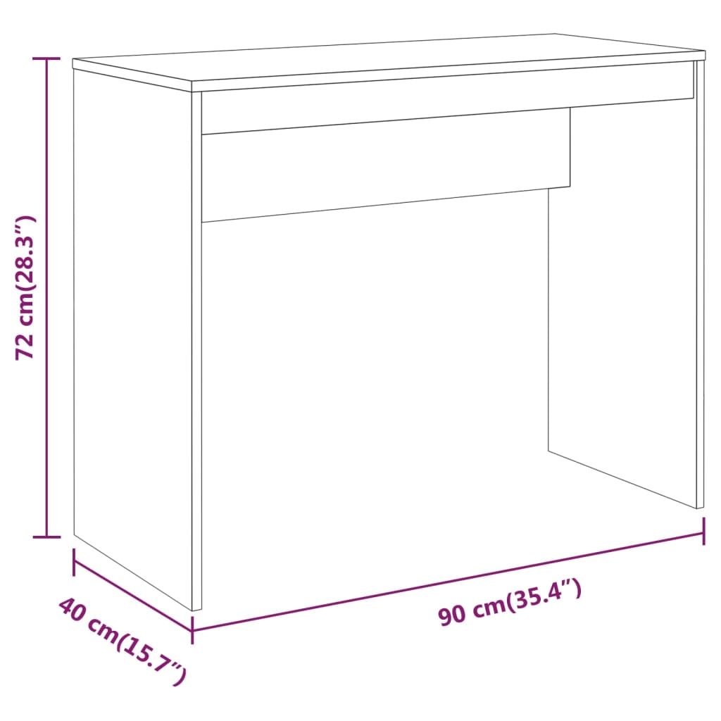 vidaXL Bureau Chêne fumé 90x40x72 cm Bois d'ingénierie