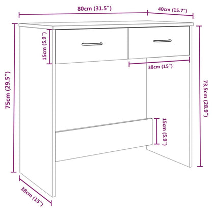 vidaXL Bureau Chêne marron 80x40x75 cm Bois d'ingénierie