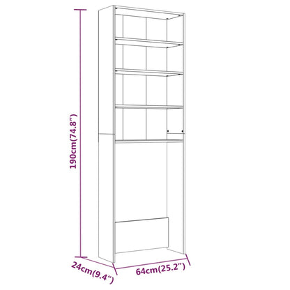 vidaXL Meuble pour machine à laver Sonoma gris 64x24x190 cm