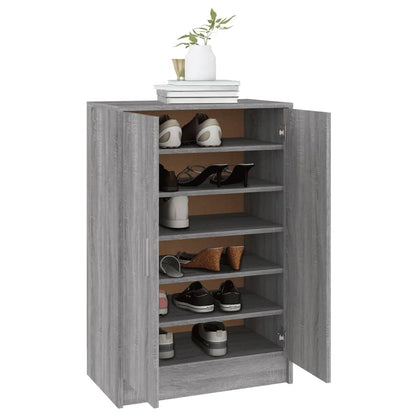 vidaXL Meuble à chaussures Sonoma gris 60x35x92 cm Bois d'ingénierie