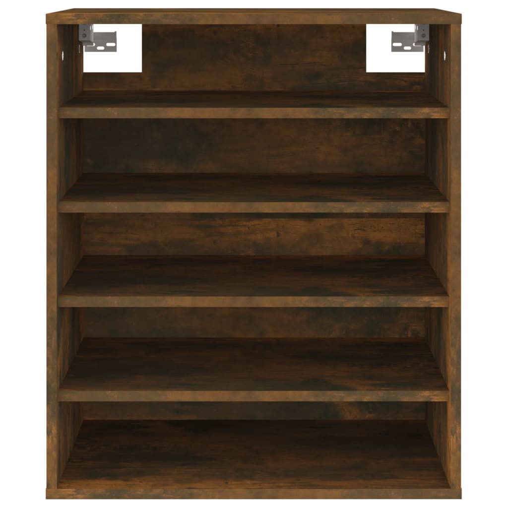 vidaXL Meuble à chaussures Chêne fumé 60x35x70 cm Bois d'ingénierie