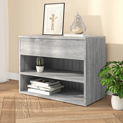 vidaXL Banc à chaussures Sonoma gris 60x30x45 cm Bois d'ingénierie
