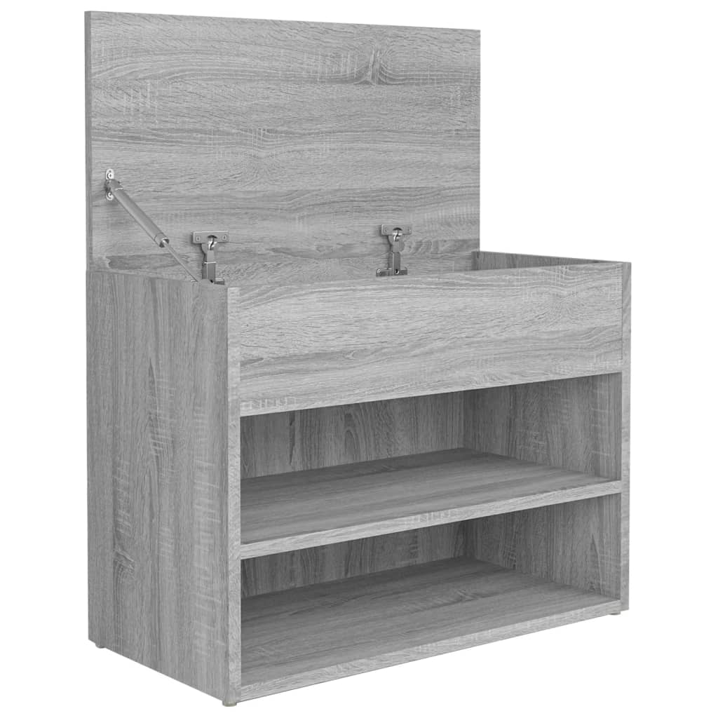 vidaXL Banc à chaussures Sonoma gris 60x30x45 cm Bois d'ingénierie