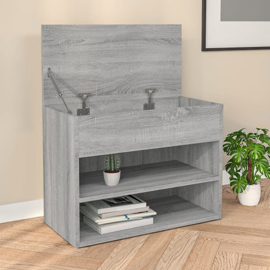 vidaXL Banc à chaussures Sonoma gris 60x30x45 cm Bois d'ingénierie