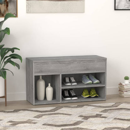vidaXL Banc à chaussures Sonoma gris 80x30x45 cm Bois d'ingénierie