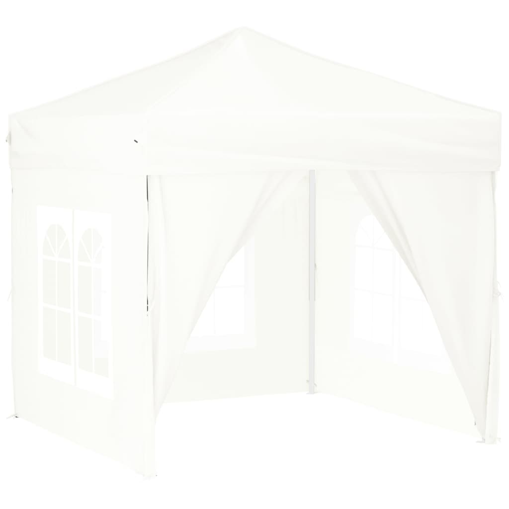 vidaXL Tente de réception pliable avec parois Blanc 2x2 m