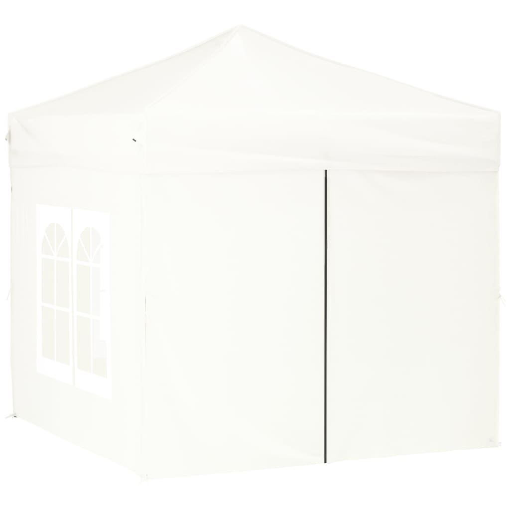vidaXL Tente de réception pliable avec parois Blanc 2x2 m
