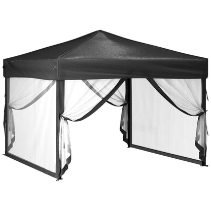 vidaXL Tente de réception pliable avec parois Anthracite 3x3 m