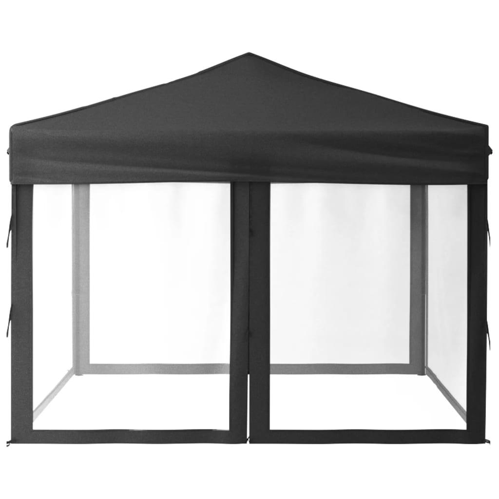 vidaXL Tente de réception pliable avec parois Anthracite 3x3 m