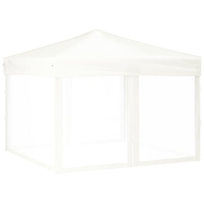 vidaXL Tente de réception pliable avec parois Blanc 3x3 m