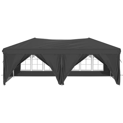 vidaXL Tente de réception pliable avec parois Anthracite 3x6 m
