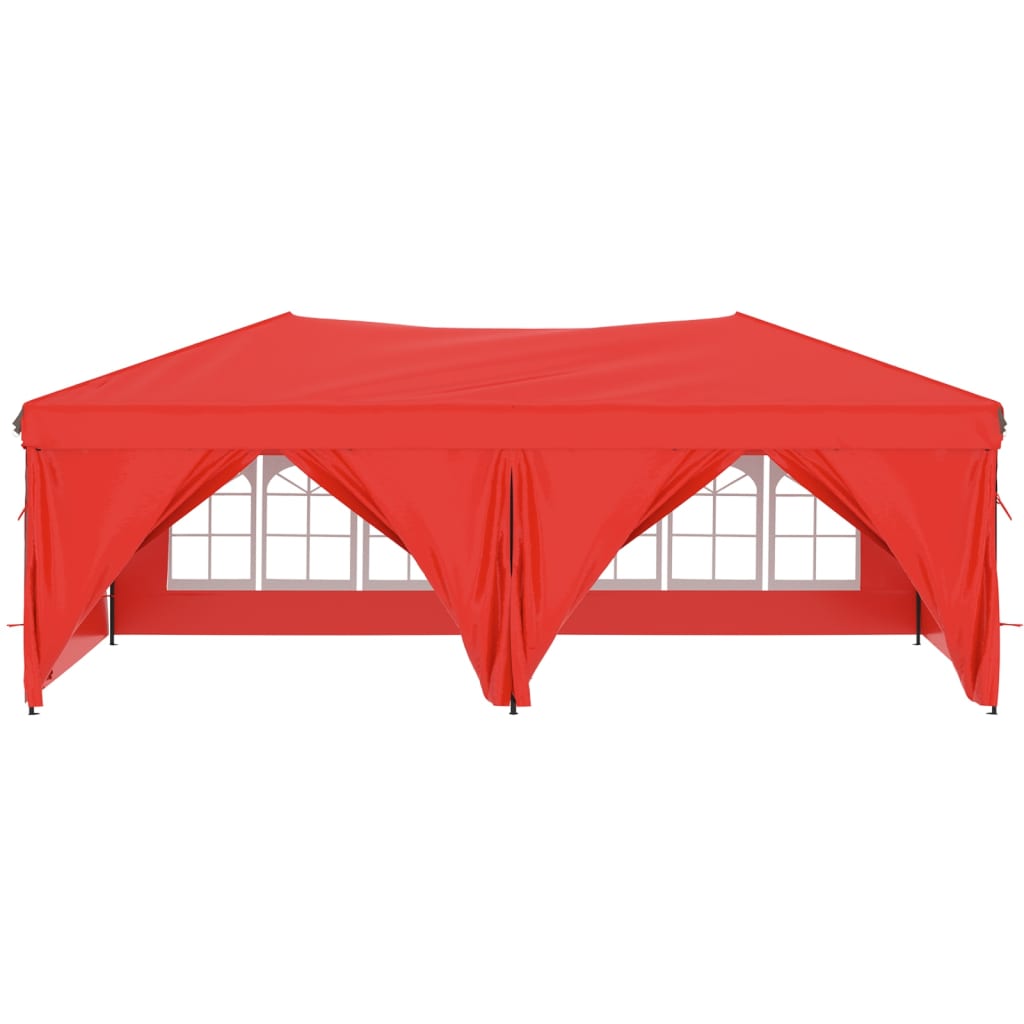 vidaXL Tente de réception pliable avec parois Rouge 3x6 m
