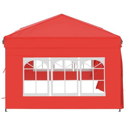 vidaXL Tente de réception pliable avec parois Rouge 3x6 m