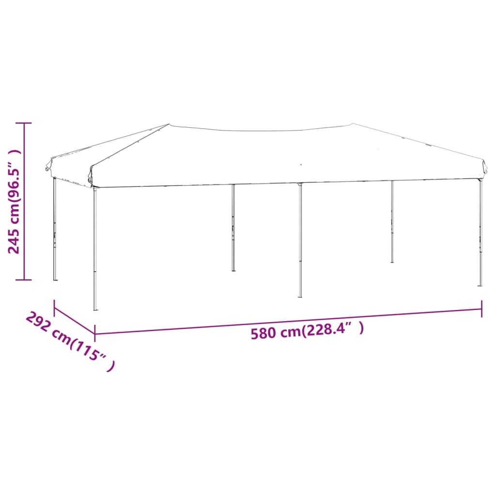 vidaXL Tente de réception pliable avec parois Rouge 3x6 m