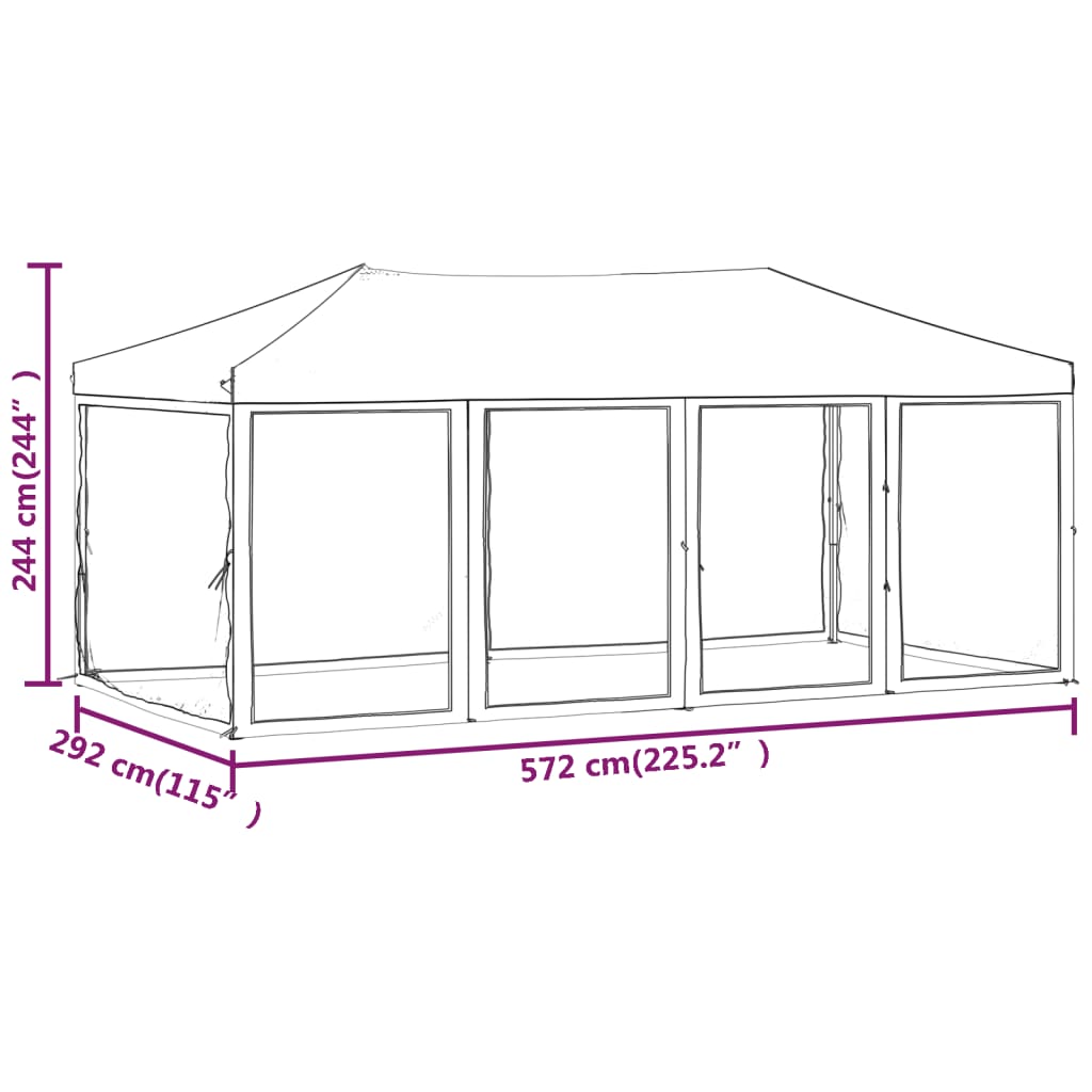 vidaXL Tente de réception pliable avec parois Crème 3x6 m