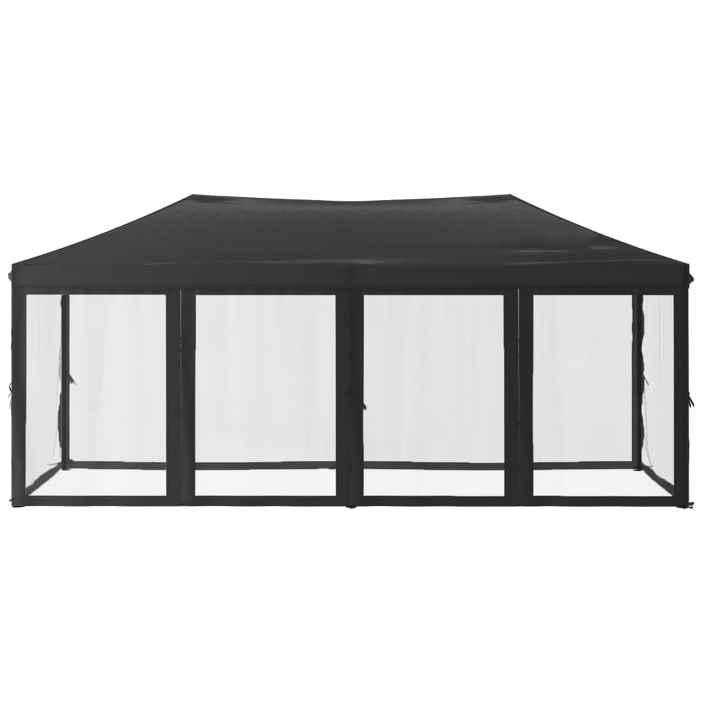 vidaXL Tente de réception pliable avec parois Anthracite 3x6 m