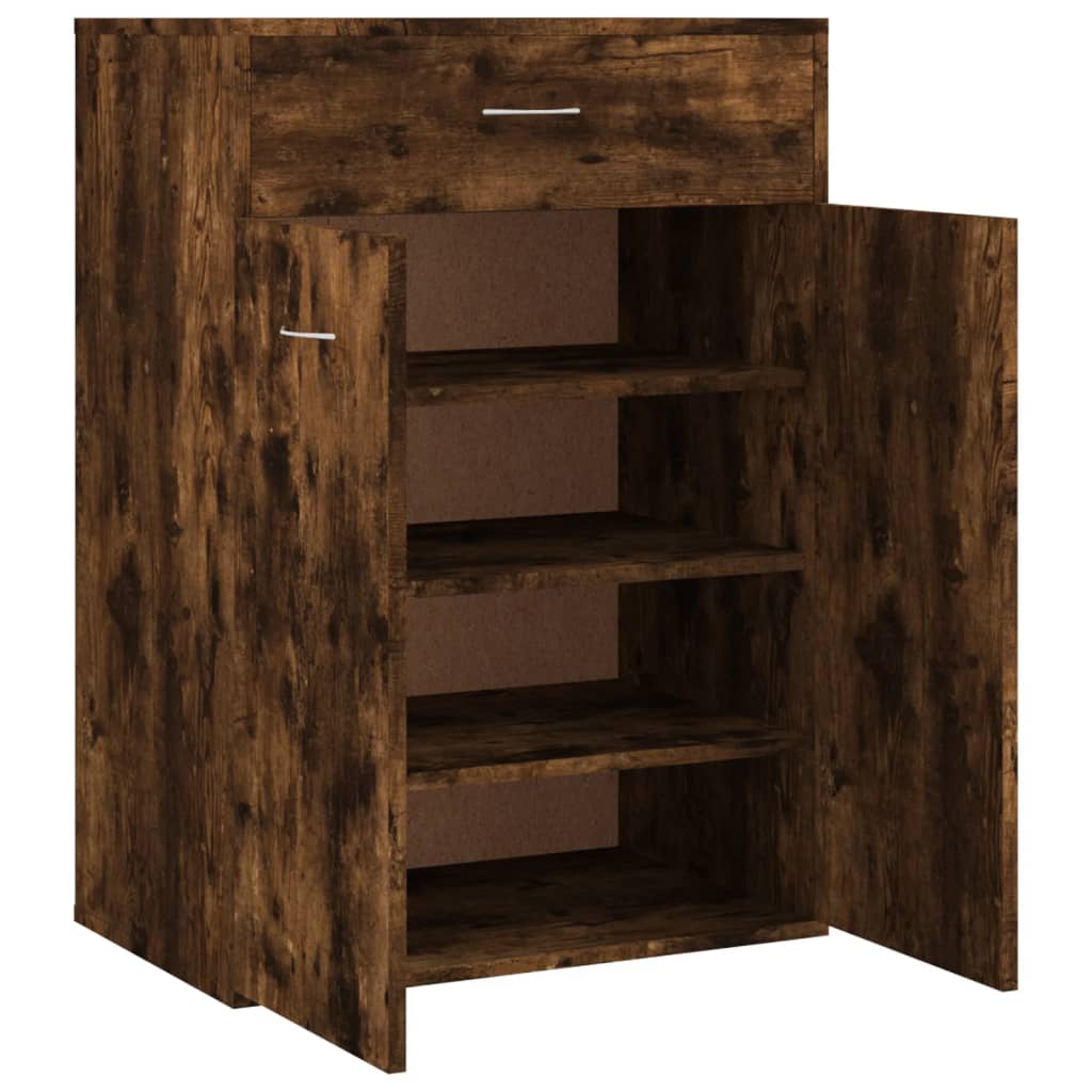 vidaXL Armoire à chaussures Chêne fumé 60x35x84 cm Bois d'ingénierie
