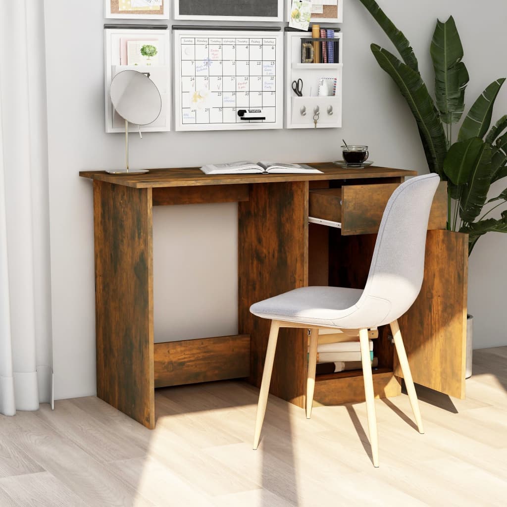 vidaXL Bureau Chêne fumé 100x50x76 cm Bois d'ingénierie