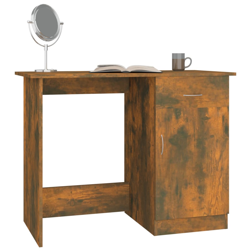 vidaXL Bureau Chêne fumé 100x50x76 cm Bois d'ingénierie