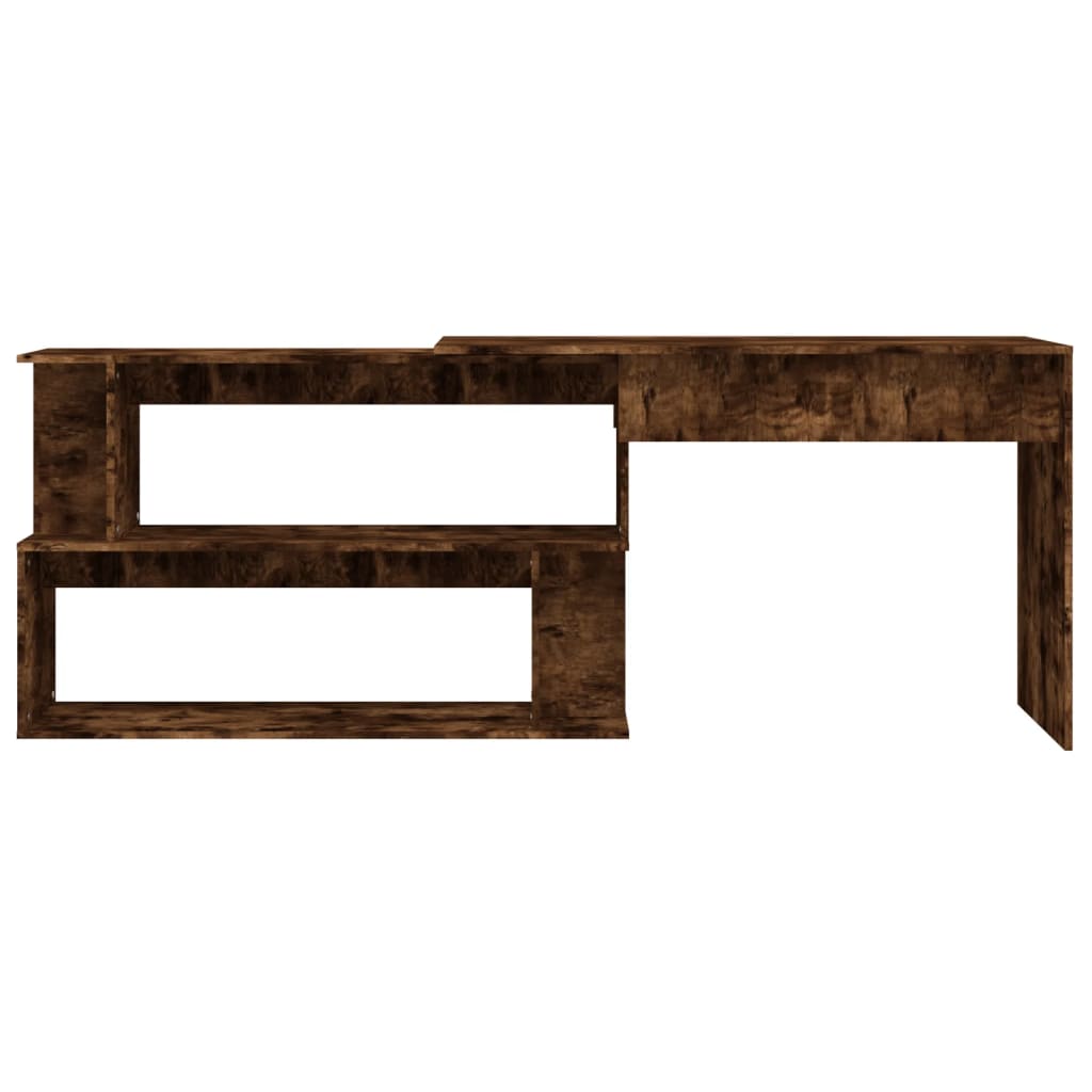 vidaXL Bureau d'angle Chêne fumé 200x50x76 cm Bois d'ingénierie