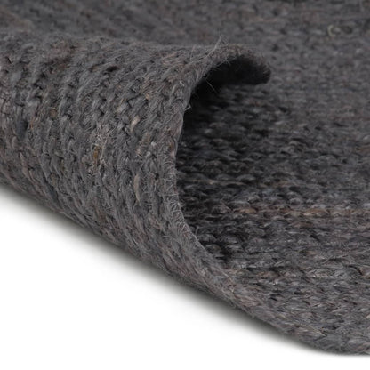 vidaXL Tapis fait à la main Jute Rond 240 cm Gris foncé