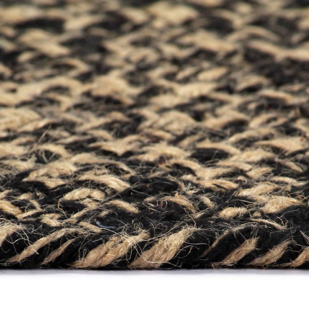 vidaXL Tapis fait à la main Jute Noir et marron 210 cm