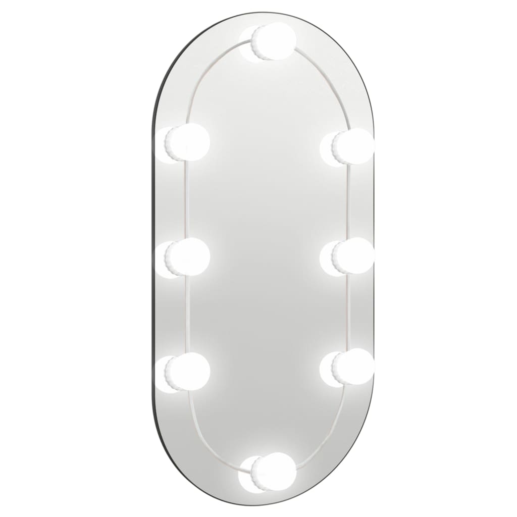 vidaXL Miroir avec éclairage LED 60x30 cm Verre Ovale