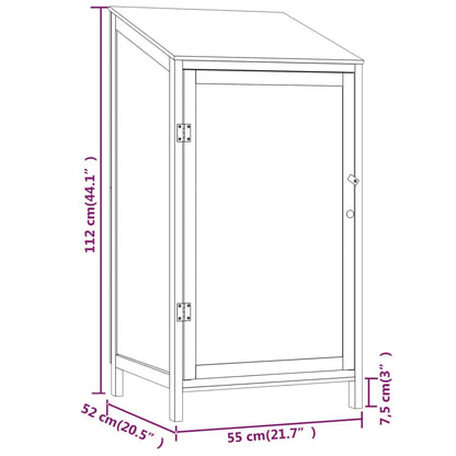 vidaXL Remise de jardin Anthracite 55x52x112 cm Bois de sapin solide