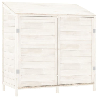 vidaXL Remise de jardin Blanc 102x52x112 cm Bois de sapin solide