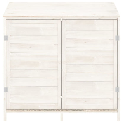 vidaXL Remise de jardin Blanc 102x52x112 cm Bois de sapin solide