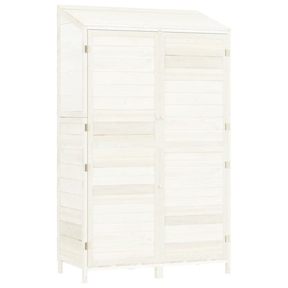 vidaXL Remise de jardin Blanc 102x52x174,5 cm Bois de sapin solide