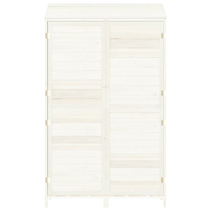 vidaXL Remise de jardin Blanc 102x52x174,5 cm Bois de sapin solide