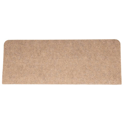 vidaXL Tapis d'escalier auto-adhésifs 15 pcs 65x24,5x3,5 cm Beige