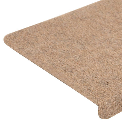 vidaXL Tapis d'escalier auto-adhésifs 15 pcs 65x24,5x3,5 cm Beige