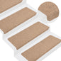 vidaXL Tapis d'escalier auto-adhésifs 15 pcs 65x24,5x3,5 cm Beige