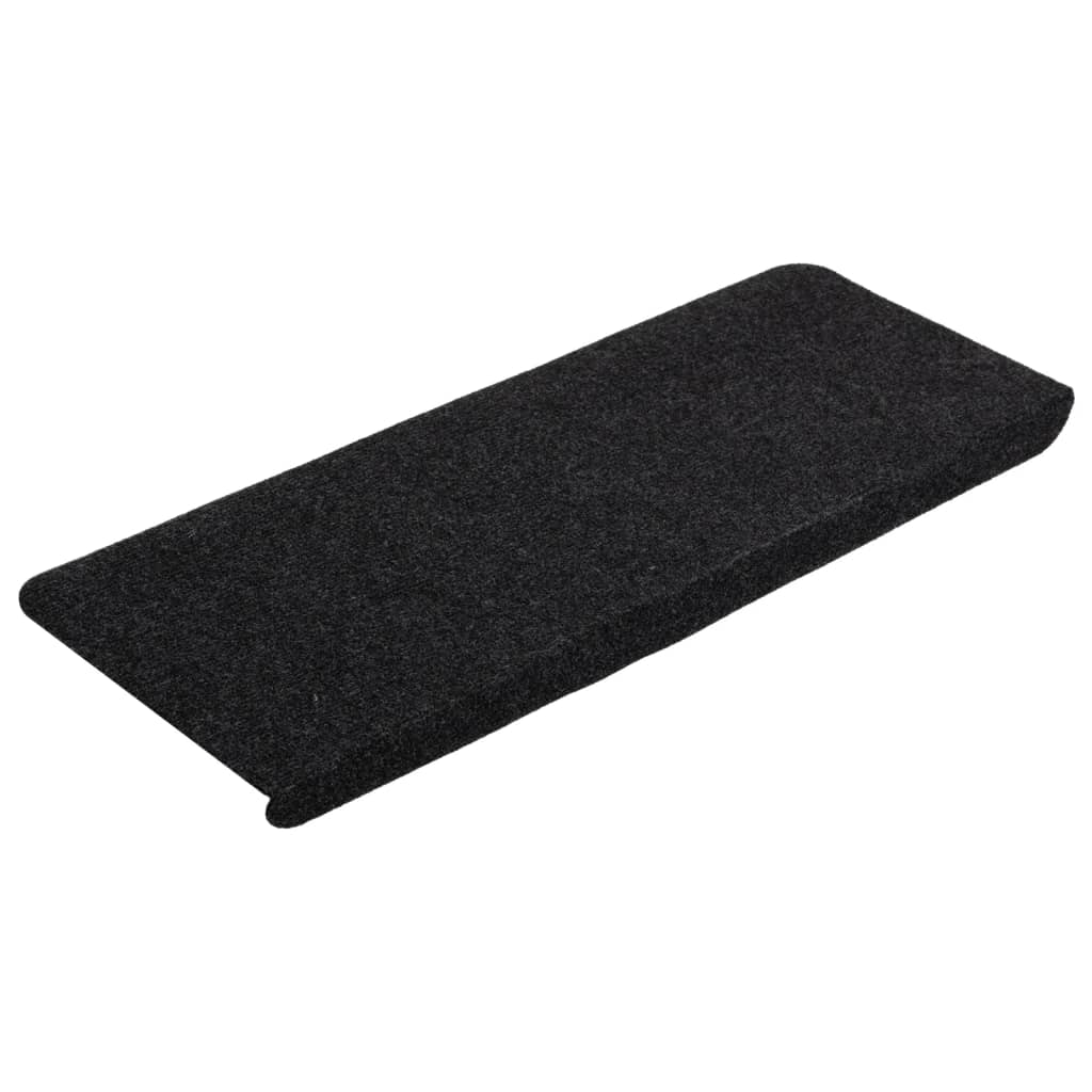 vidaXL Tapis d'escalier auto-adhésifs 15 pcs 65x24,5x3,5 cm Noir