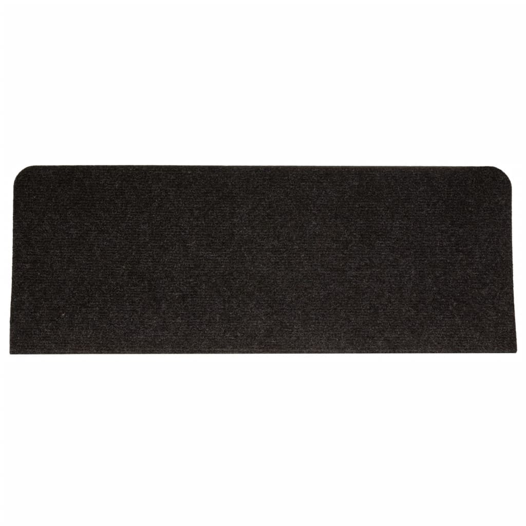 vidaXL Tapis d'escalier auto-adhésifs 15 pcs 65x24,5x3,5 cm Noir