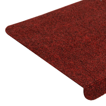 vidaXL Tapis d'escalier autocollants 15 pcs 65x24,5x3,5 cm Rouge