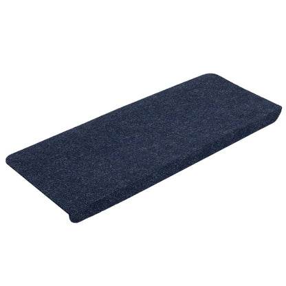 vidaXL Tapis d'escalier auto-adhésifs 15 pcs 65x24,5x3,5 cm Bleu
