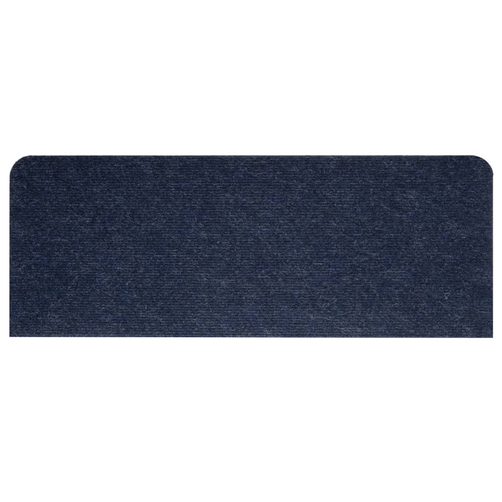 vidaXL Tapis d'escalier auto-adhésifs 15 pcs 65x24,5x3,5 cm Bleu